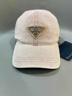 DENIM BASEBALL EMBROIDERED TRIANGLE LOGO CAP