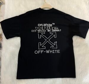 ARROW STITCH EMBROIDERED CREW NECK COTTON T-SHIRT