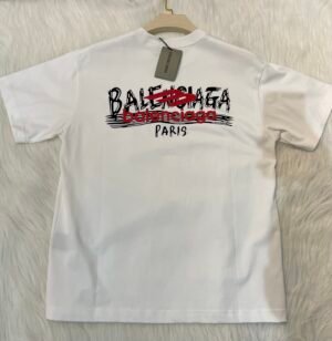 DOUBLE LOGO RED LOGO CREW NECK COTTON T-SHIRT