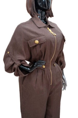 21 PLACE linen utility jumpsuit