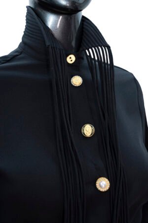 21 PLACE PLEATED DETAILS AND TIE CUFFS COLLARED SHIRT
