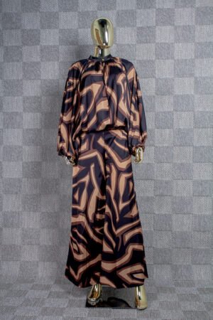 PUCCI LABIRINTO PRINT VOLUMINOUS BLOUSE AND BAGGY PANTS