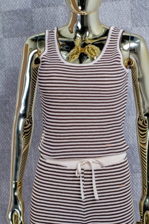 LORO PIANA WAFFLE KNIT SLEEVELESS TOP & MATCHING WIDE-LEG TROUSERS
